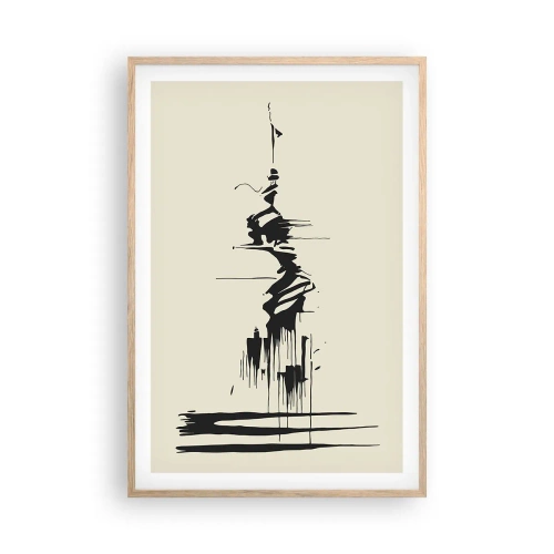 Affiche dans un chêne clair - Poster - Abstraction hâtive - 61x91 cm