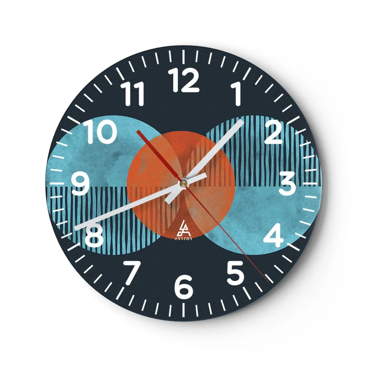 Horloge murale - Pendule murale - Composition symétrique - 30x30 cm