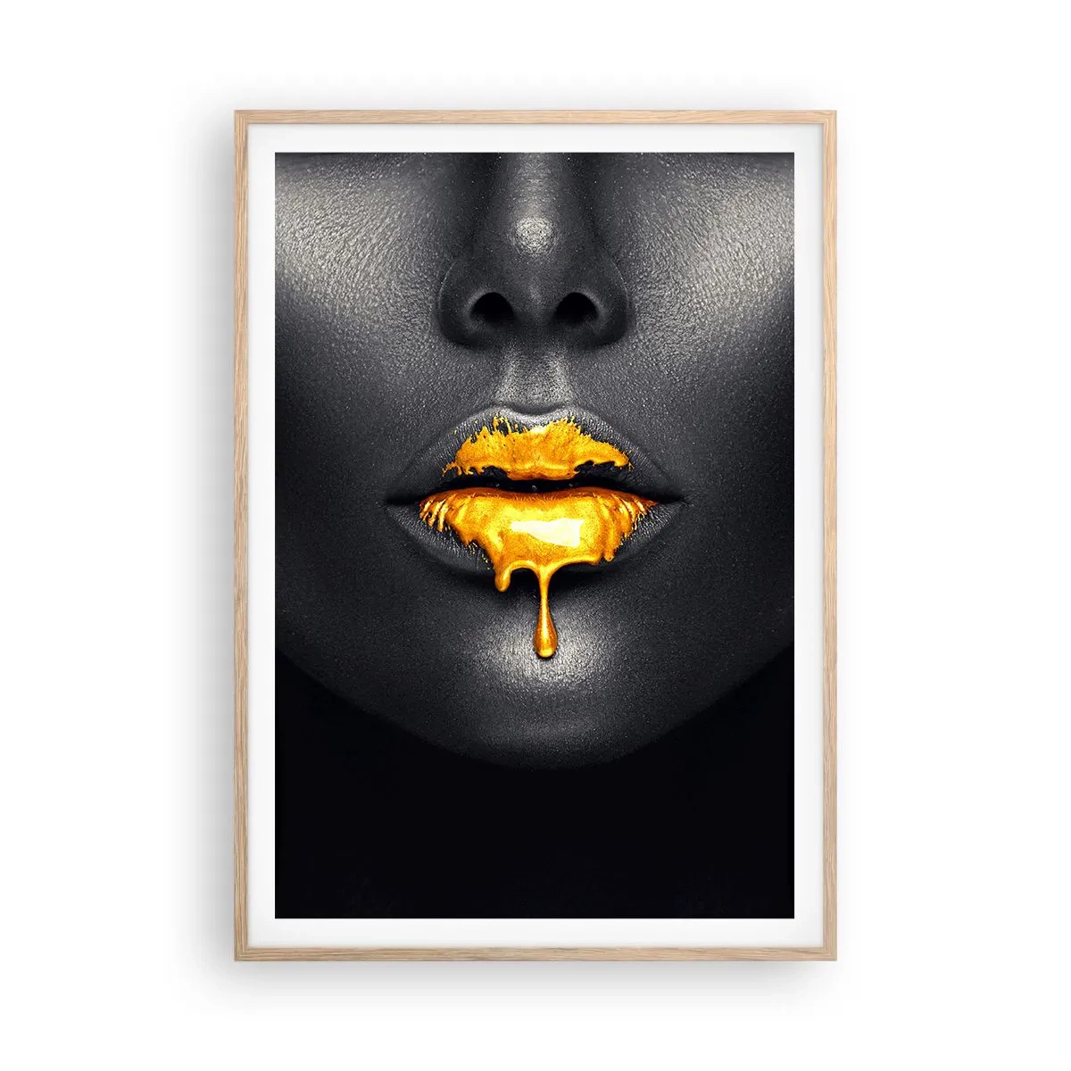 Affiche dans un chêne clair - Poster - Bouche d'or - 70x100 cm