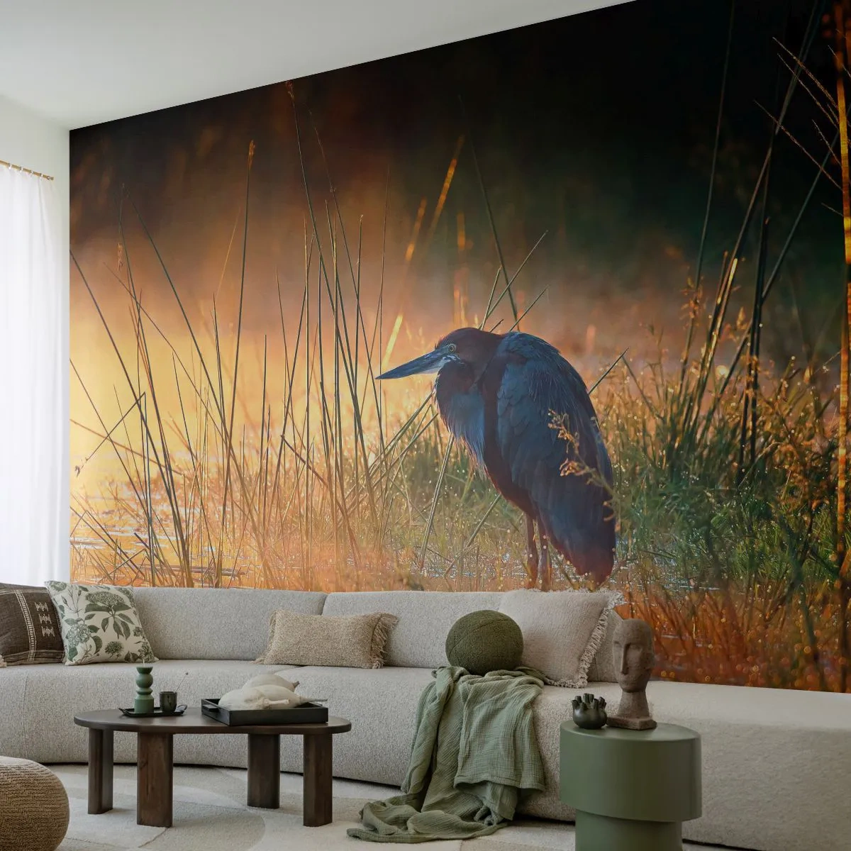 Papier Peint Photo Premium Canvas - Allez, laissez-moi en paix avec ces photos - Héron, Oiseau, Nature - 350x256 cm