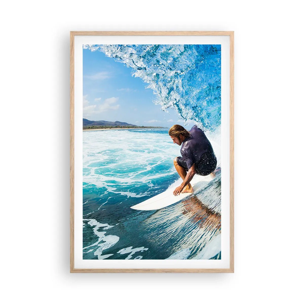 Affiche dans un chêne clair - Poster - Danse avec les vagues - 61x91 cm