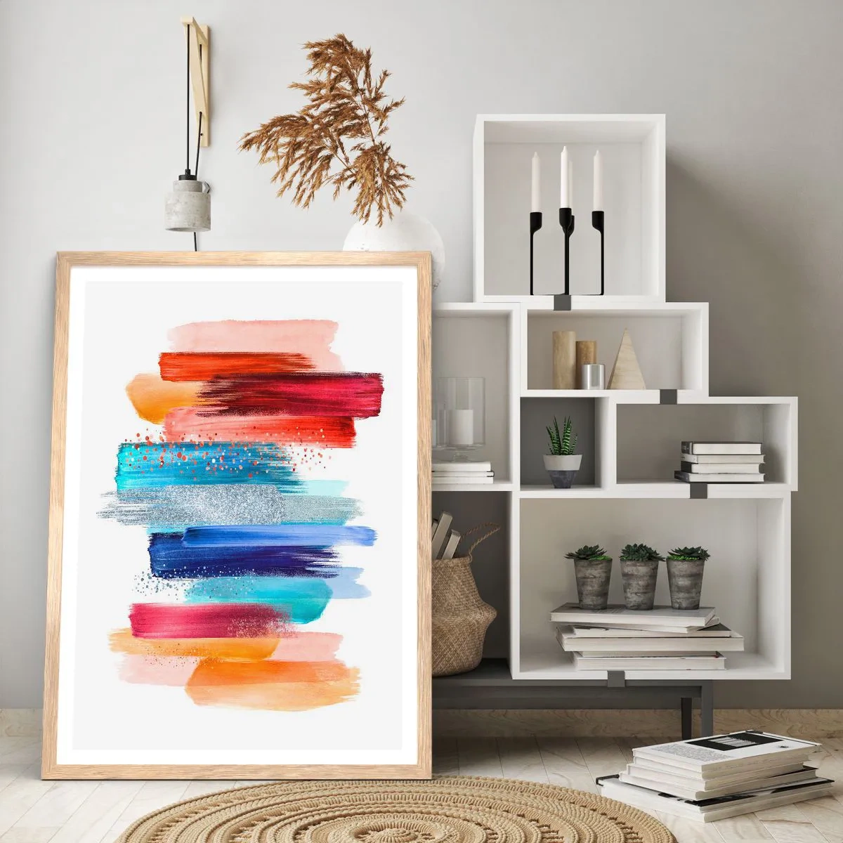 Affiche dans un chêne clair - Poster - En haut et en bas - 70x100 cm