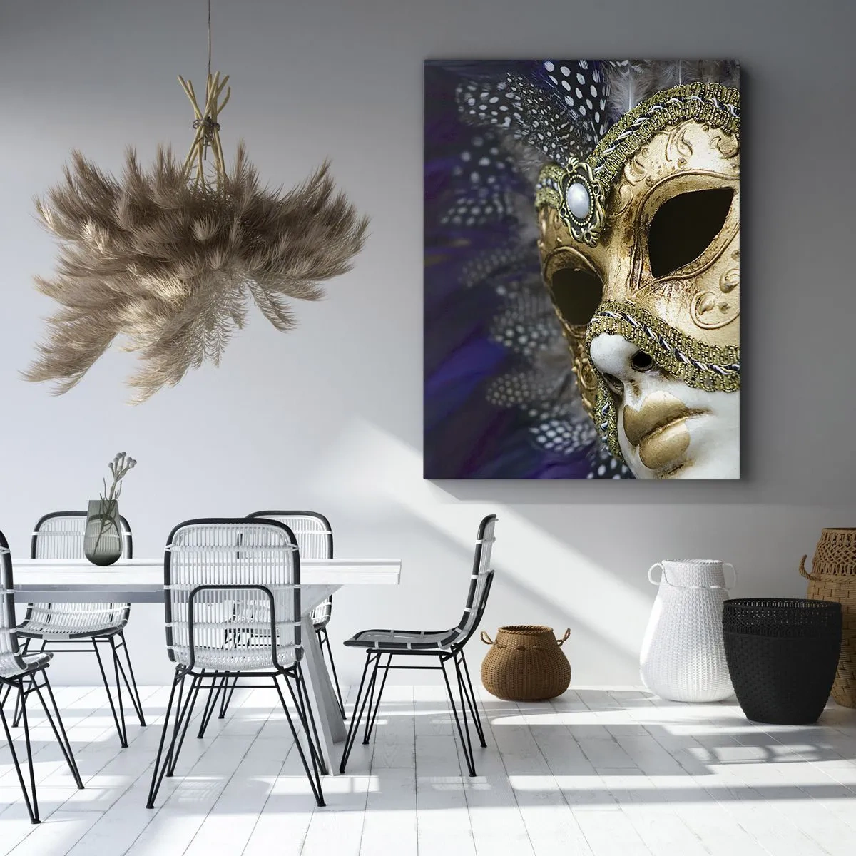 Impression sur toile - Image sur toile - Portrait vénitien en or - 55x100 cm