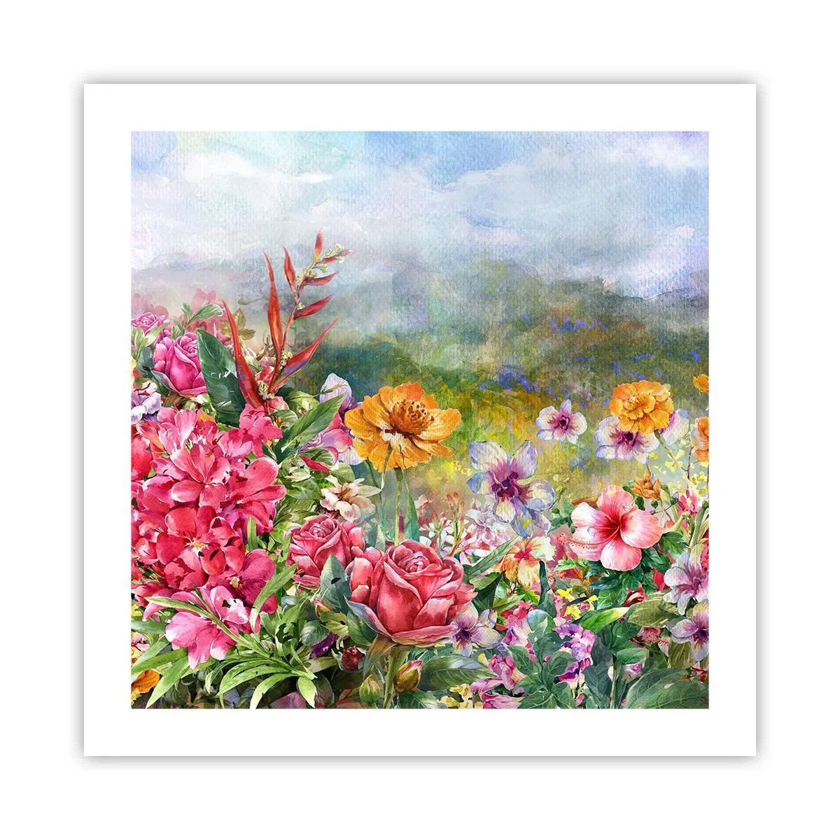 Affiche - Poster - Un jardin devenu fou - 50x50 cm