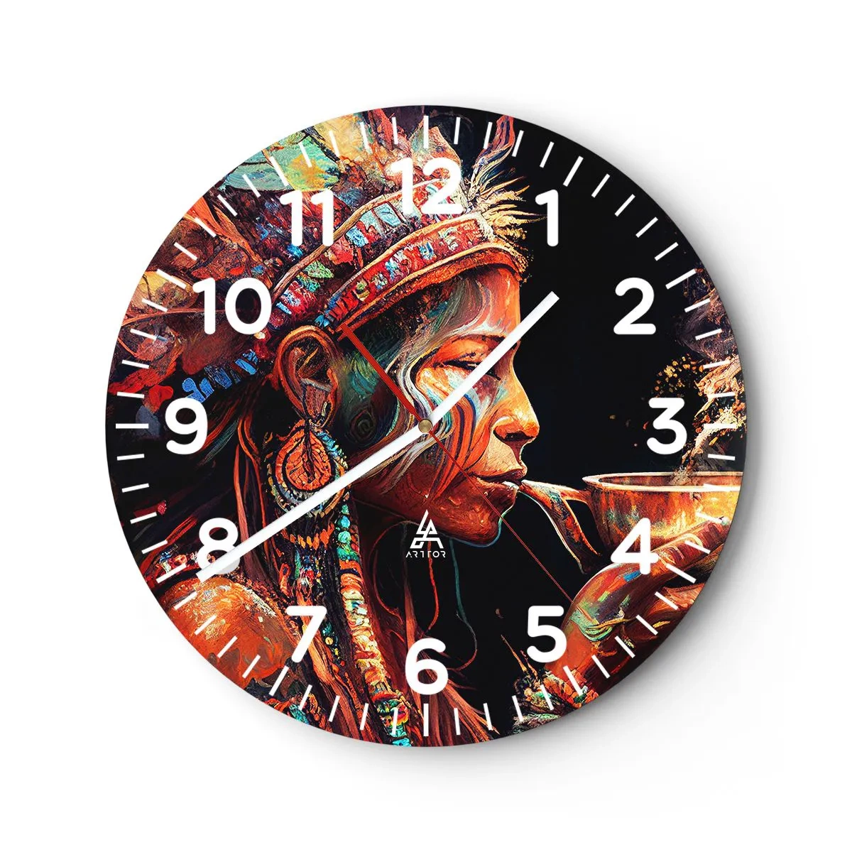 Horloge murale - Pendule murale - Rituel magique - 40x40 cm