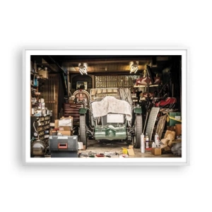 Affiche dans un cadre blanc - Poster - Retour vers le passé - 100x70 cm