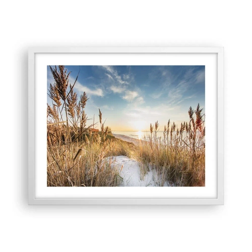 Affiche dans un cadre blanc - Poster - Plage du nord - 50x40 cm