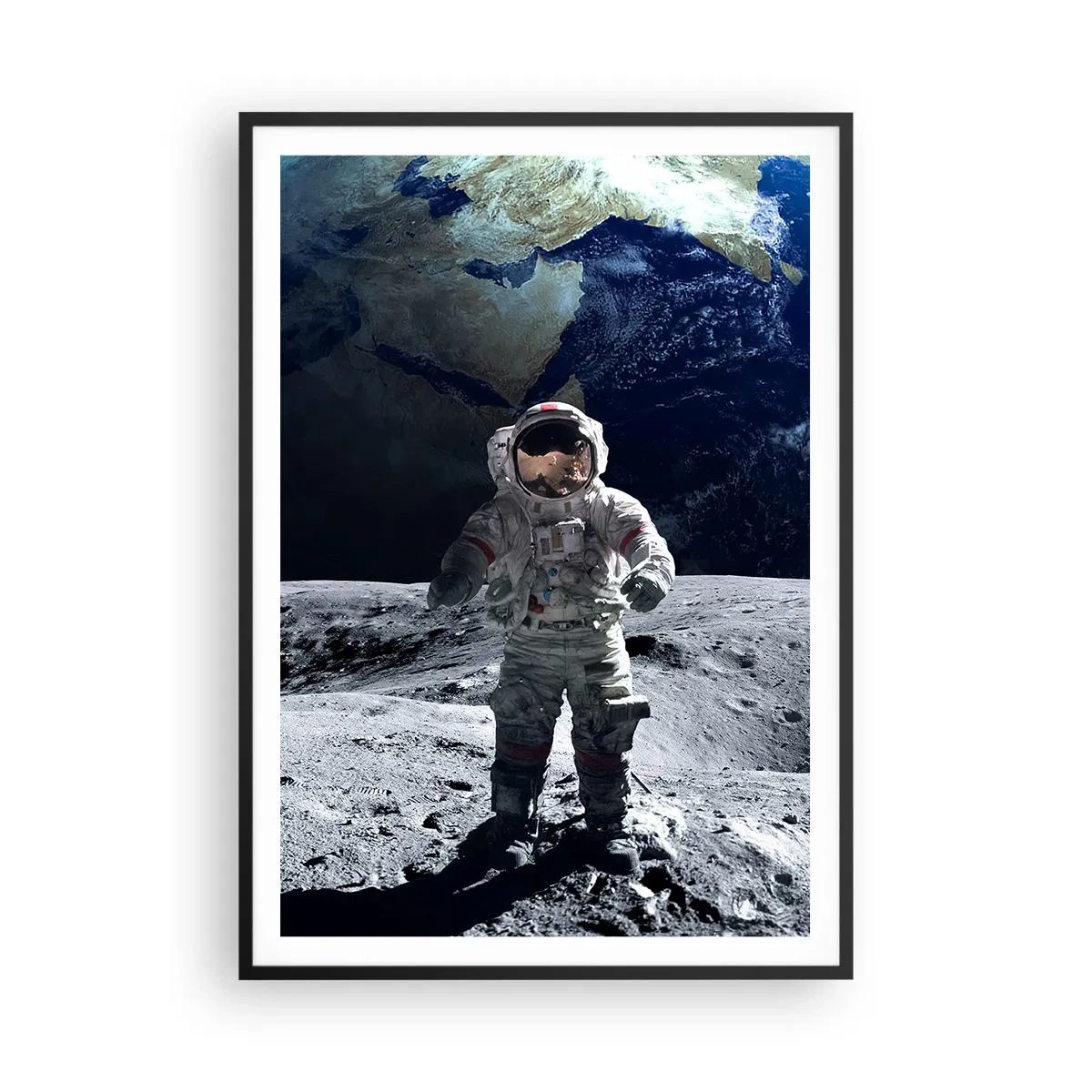 Affiche dans un cadre noir - Poster - Salutations de la lune - 70x100 cm