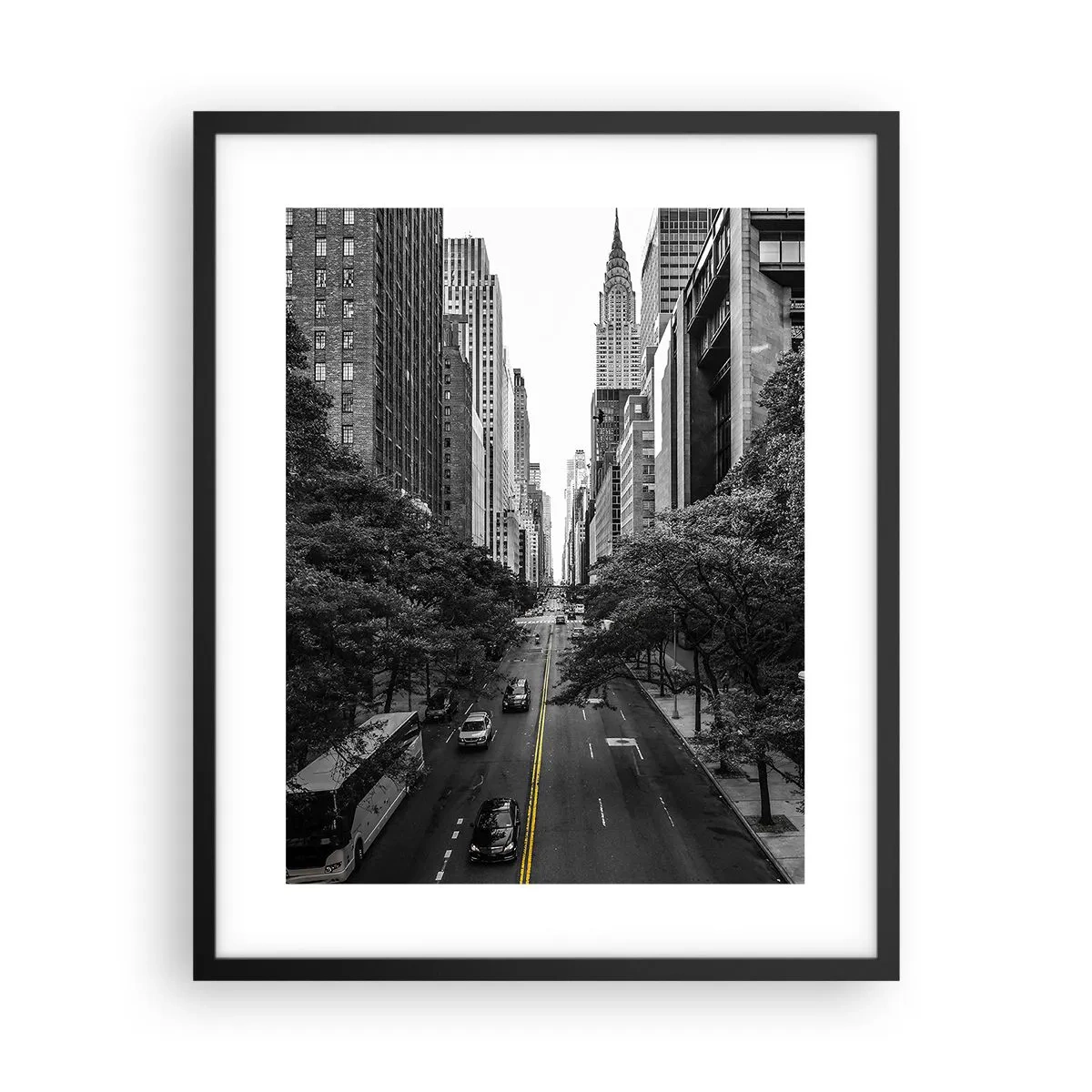 Affiche dans un cadre noir - Poster - Matin new-yorkais - 40x50 cm