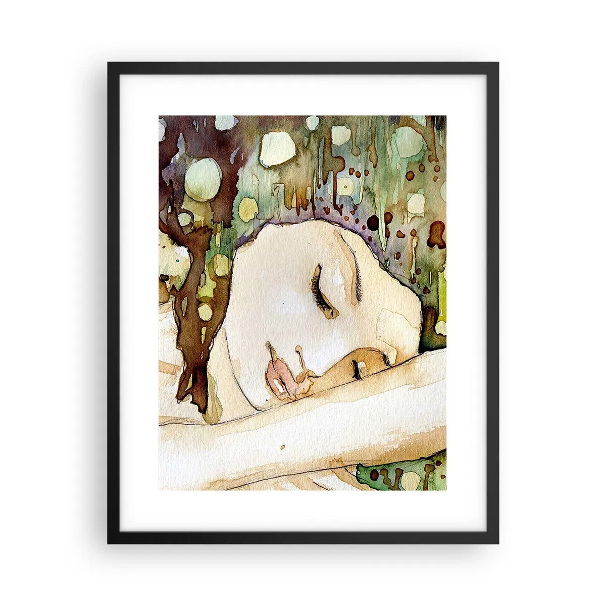 Affiche dans un cadre noir - Poster - Un rêve violet émeraude - 40x50 cm