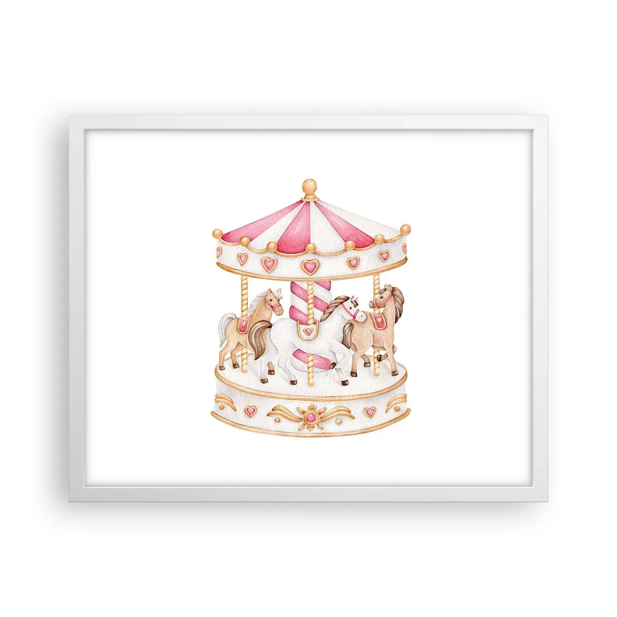 Affiche dans un cadre blanc - Poster - Le doux monde de l'enfance - 50x40 cm