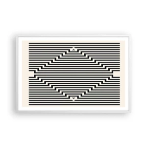 Affiche dans un cadre blanc - Poster - Illusion géométrique - 91x61 cm