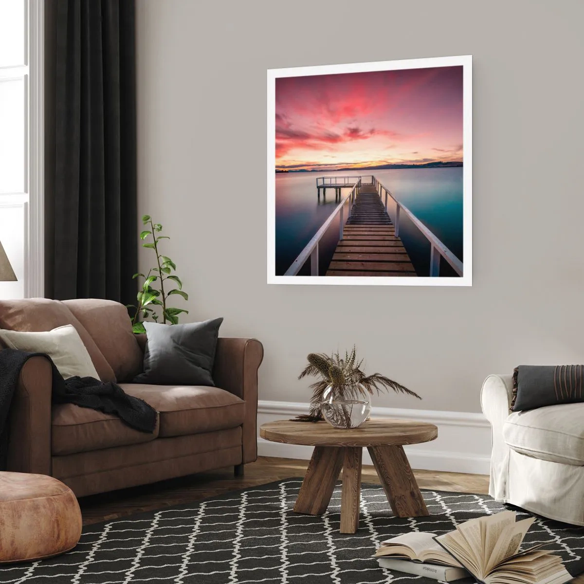 Affiche - Poster - La douce flamme du soir - 40x40 cm