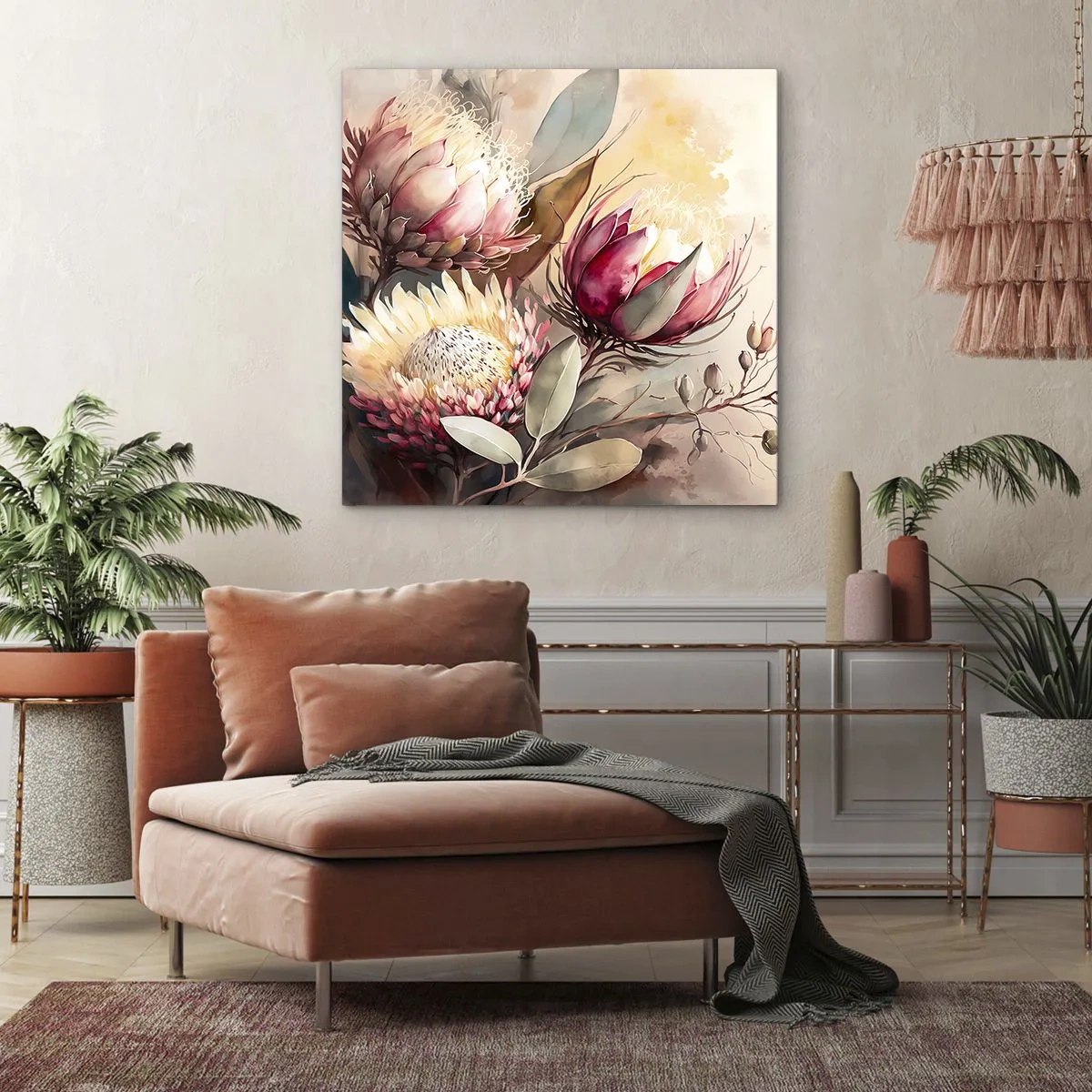 Impression sur toile - Image sur toile - De profil et de face - 70x70 cm