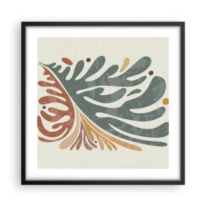 Affiche dans un cadre noir - Poster - Feuille multicolore - 50x50 cm