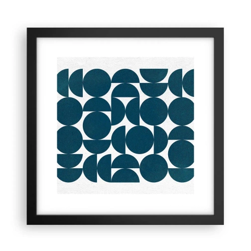Affiche dans un cadre noir - Poster - Cercles et demi-cercles - 30x30 cm