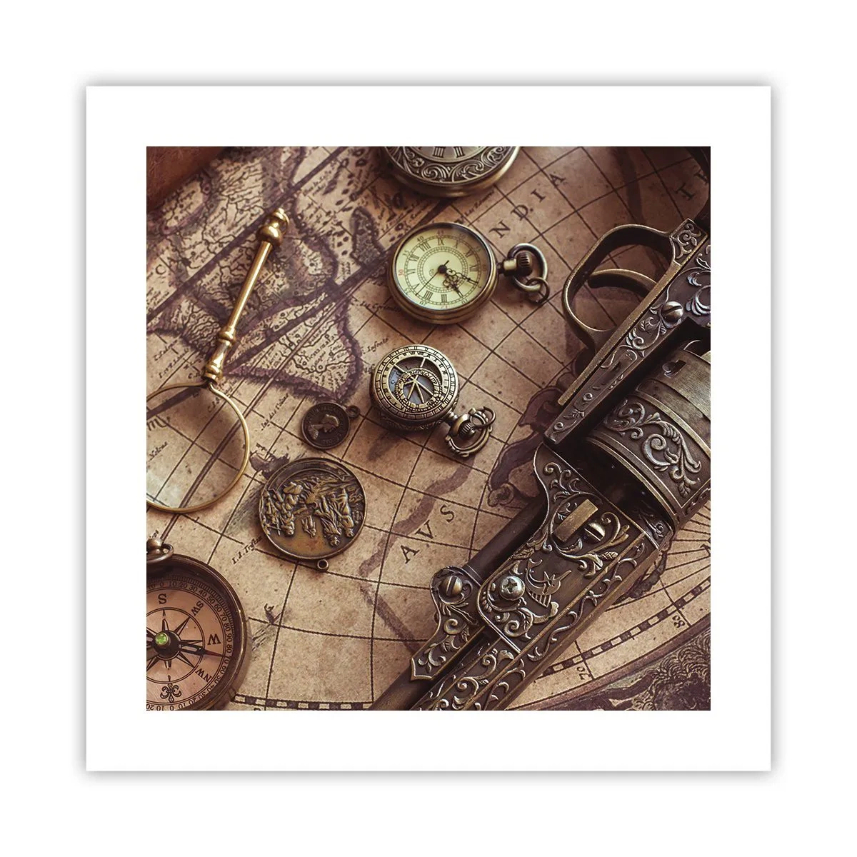 Affiche - Poster - L'aventure appelle - 40x40 cm