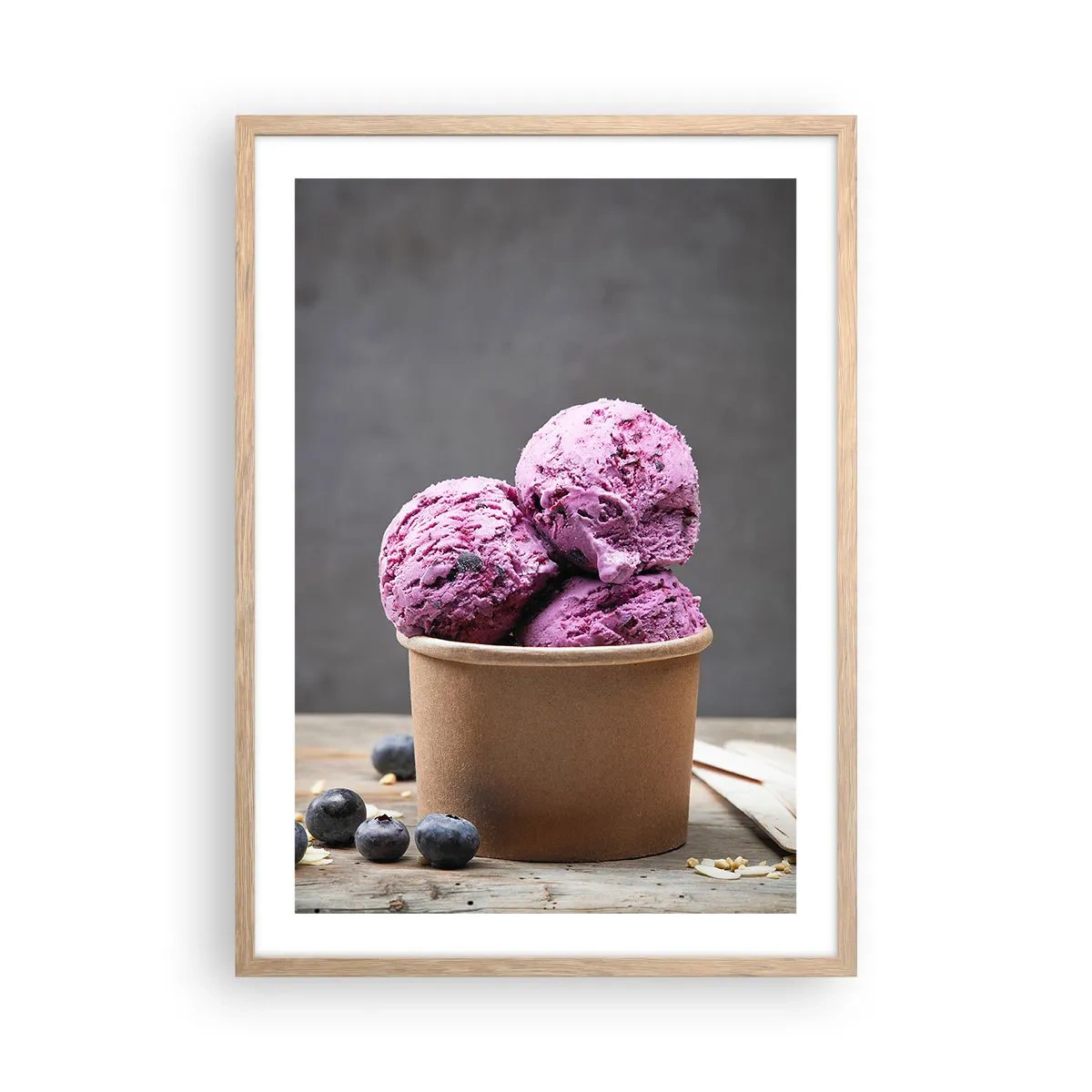 Affiche dans un chêne clair - Poster - Douceur et froideur - 50x70 cm