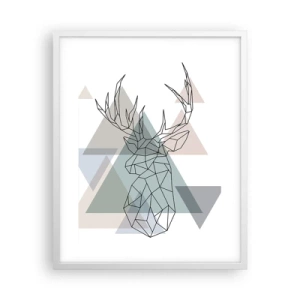 Affiche dans un cadre blanc - Poster - Dans une forêt géométrique - 40x50 cm