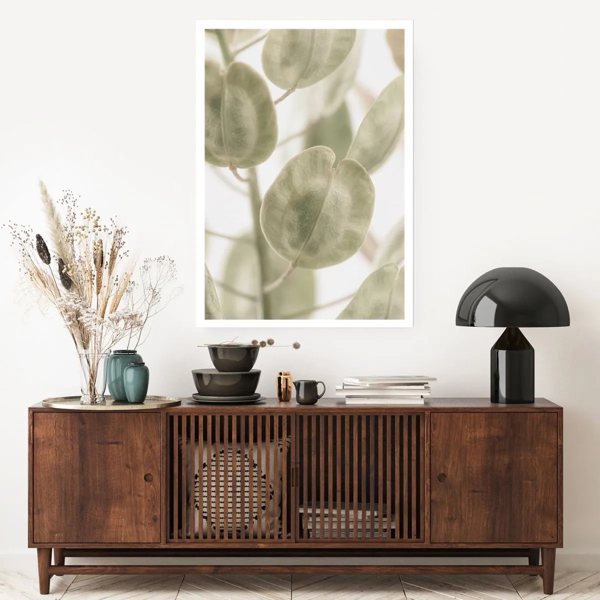 Affiche - Poster - Gros plan de feuilles vertes à la lumière naturelle - 50x70cm - Au commencement il y avait des feuilles... - Décoration murale moderne pour le salon et la chambre ARTTOR