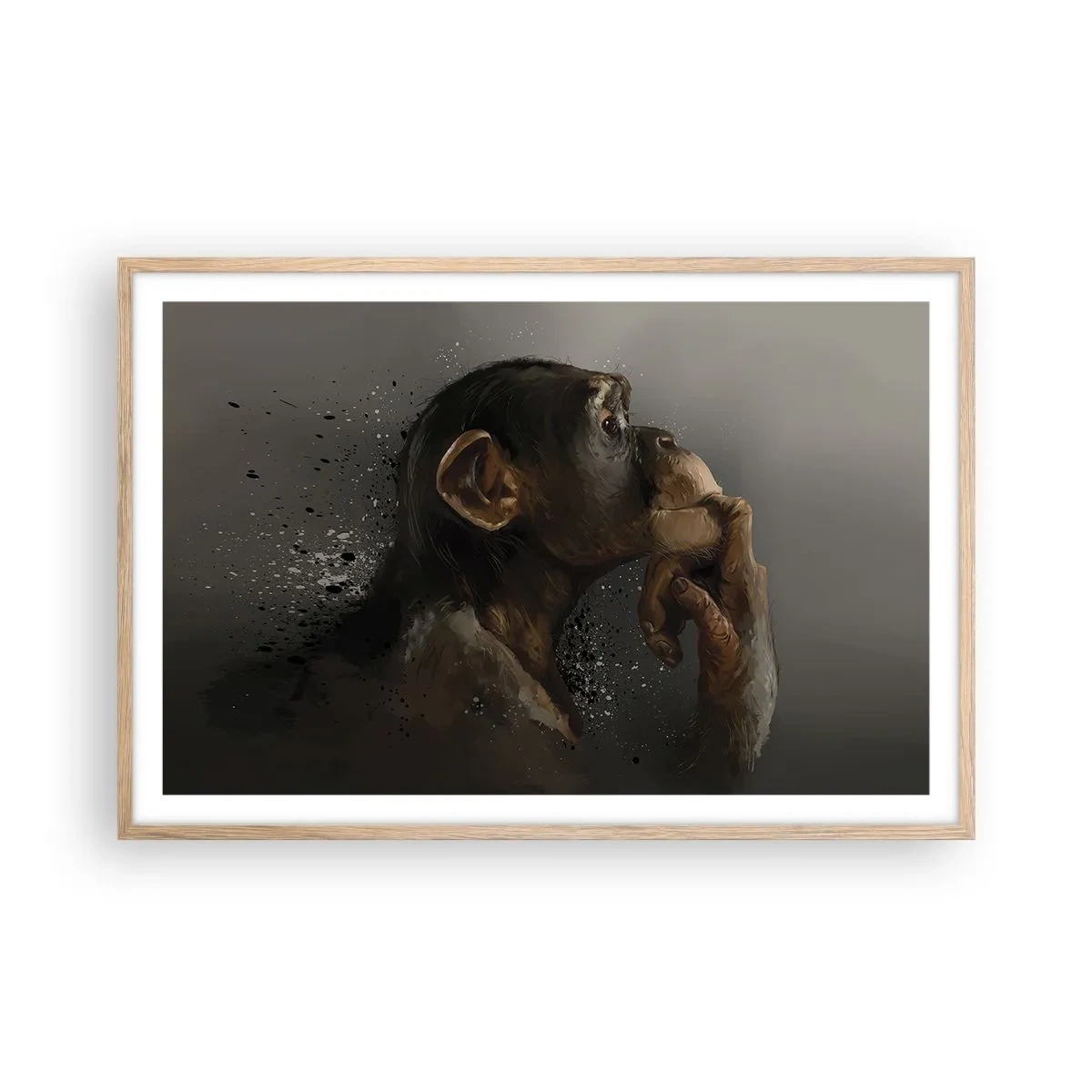 Affiche dans un chêne clair - Poster - Certainement un penseur - 91x61 cm