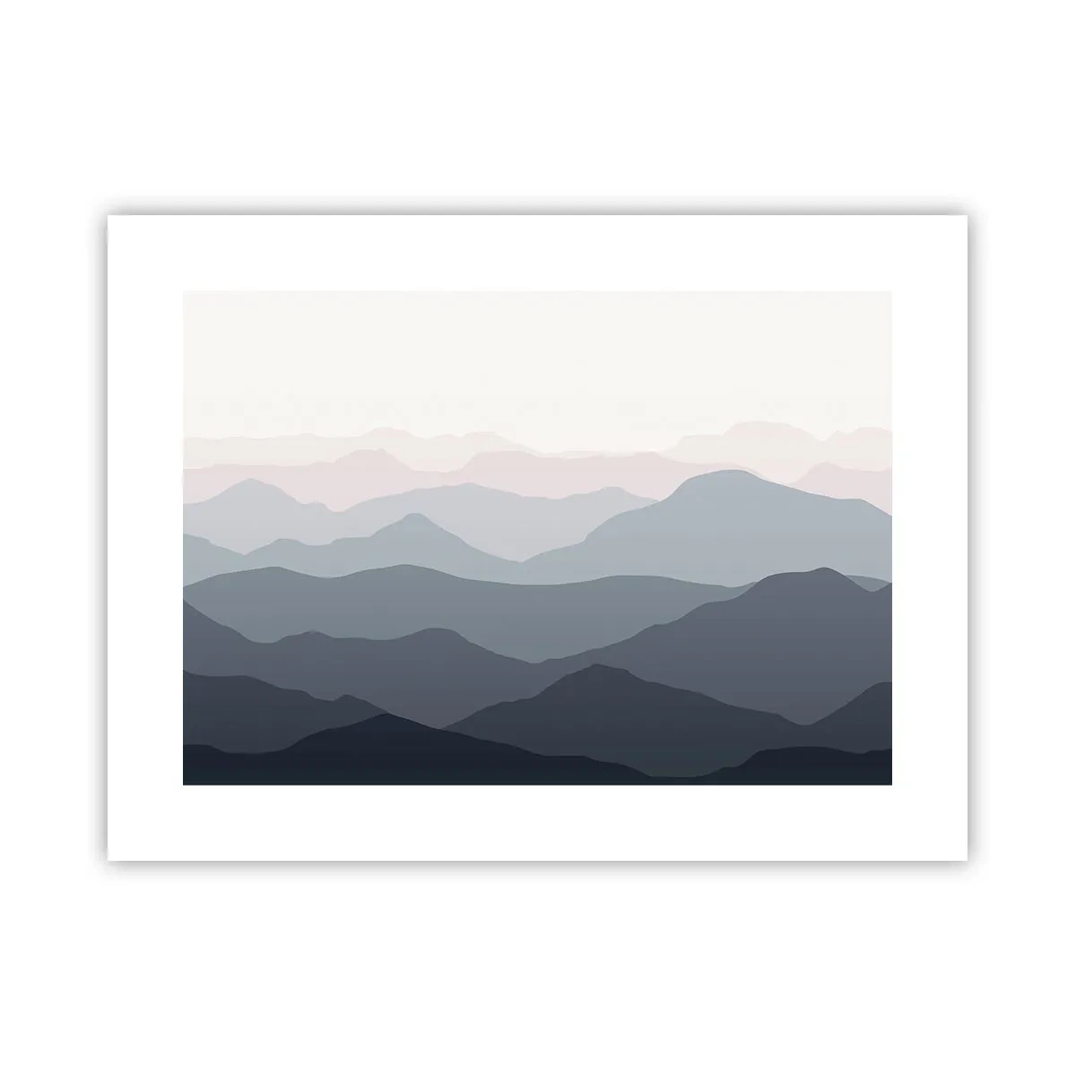 Affiche - Poster - Vagues de montagnes - 40x30 cm