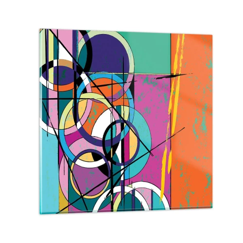 Impression sur verre - Image sur verre - Roues sur roues - 70x70 cm