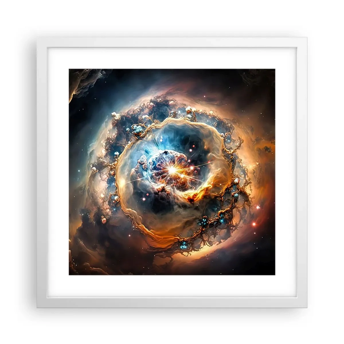 Affiche dans un cadre blanc - Poster - Le début - 40x40 cm