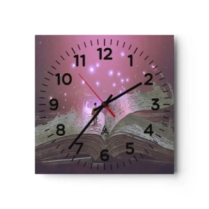 Horloge murale - Pendule murale - Invitation à un autre monde - lisez ! - 40x40 cm