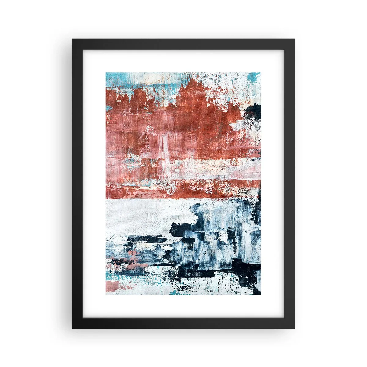 Affiche dans un cadre noir - Poster - Moitié-moitié abstrait - 30x40 cm