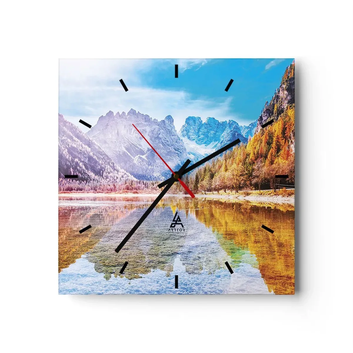 Horloge murale - Pendule murale - C'est déjà le printemps à la montagne - 40x40 cm
