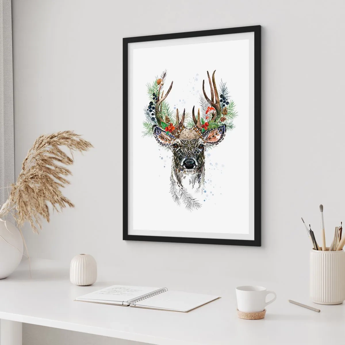 Affiche dans un cadre noir - Poster - En robe de fête - 30x40 cm