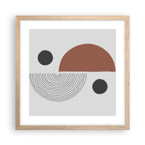 Affiche dans un chêne clair - Poster - Perfection de la roue - 40x40 cm