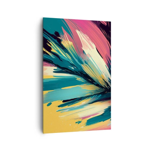 Impression sur toile - Image sur toile - Une composition abstraite aux couleurs intenses et contrastées. - 80x120cm - Composition – une explosion de joie - Décoration murale moderne pour le salon et la chambre ARTTOR