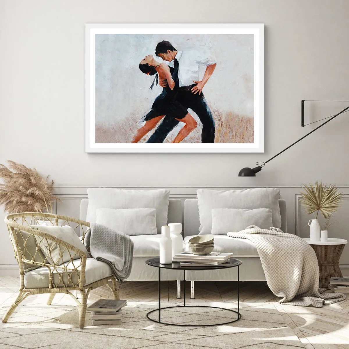 Affiche dans un cadre blanc - Poster - Tango de mes rêves et pensées - 70x50 cm