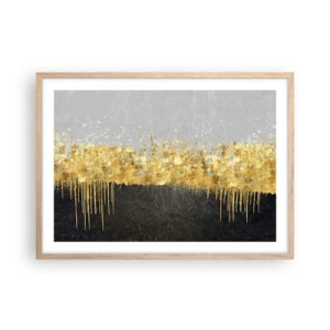 Affiche dans un chêne clair - Poster - Vers l'intérieur et vers le haut - 70x50 cm