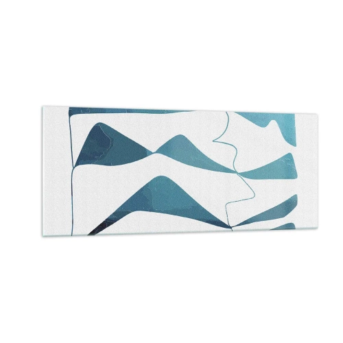 Impression sur verre - Image sur verre - Abstraction : composé turquoise - 100x40 cm