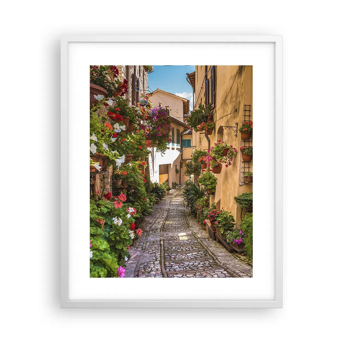 Affiche dans un cadre blanc - Poster - Ruelle italienne - 40x50 cm