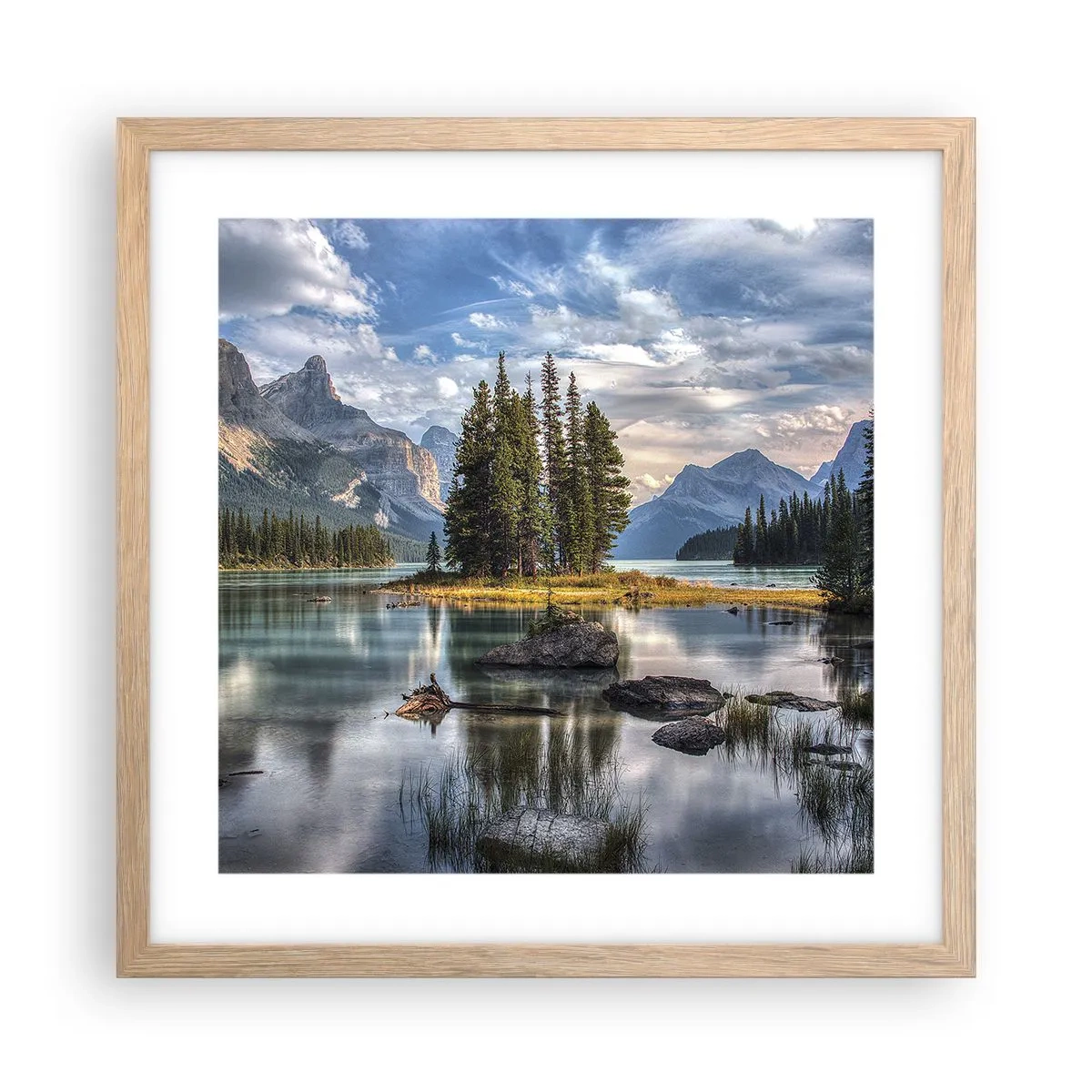 Affiche dans un chêne clair - Poster - Sous les grandes eaux claires - 40x40 cm