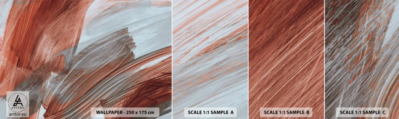 Échantillon de Papier Peint Autocollant Deluxe Sticker - Abstraction venteuse et automnale - Morceau, Chaos, Minimalisme - 100x30 cm