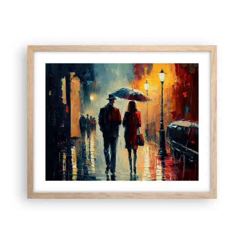 Affiche dans un chêne clair - Poster - Histoire d'amour urbaine - 50x40 cm