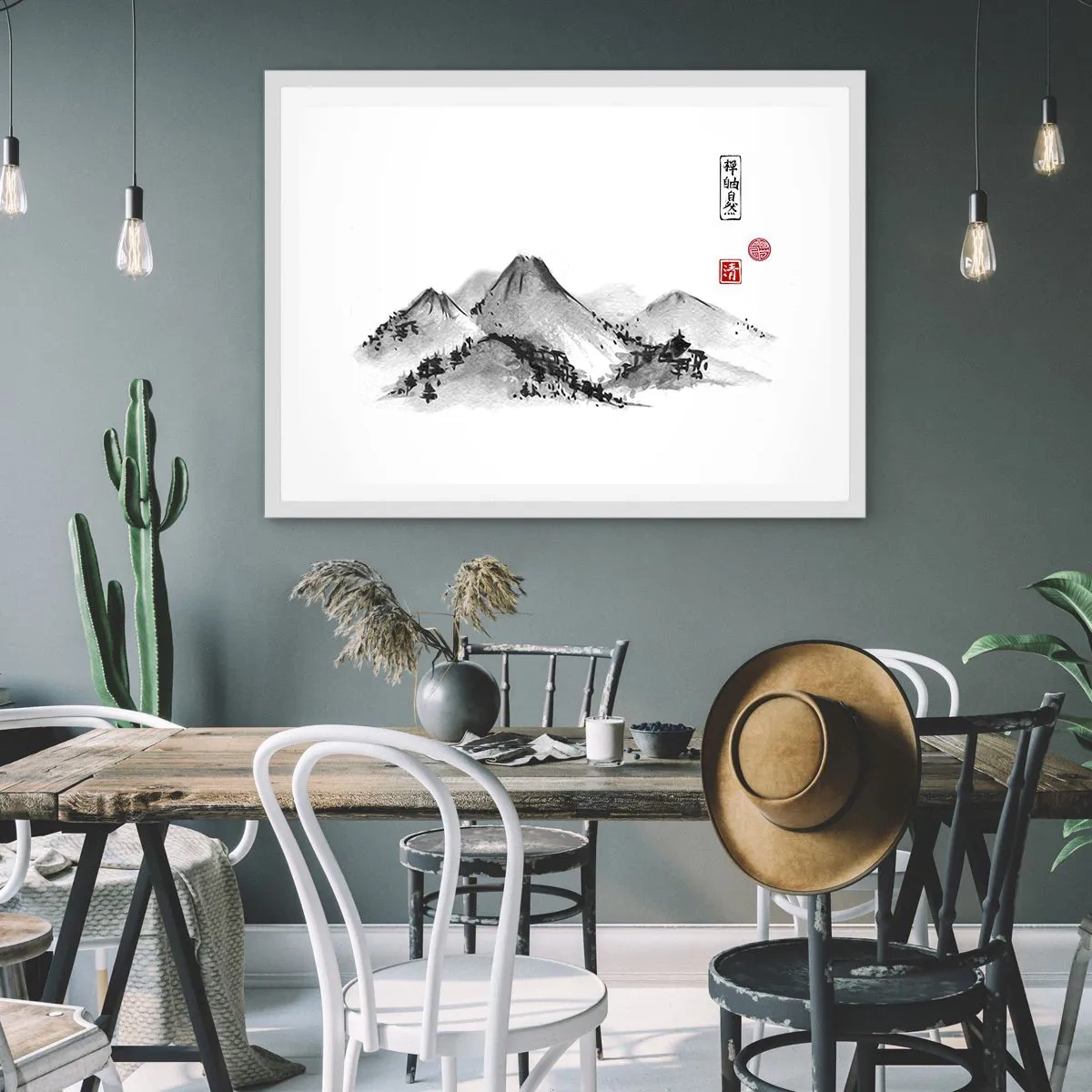 Affiche dans un cadre blanc - Poster - Au-delà de la distance - 70x50 cm