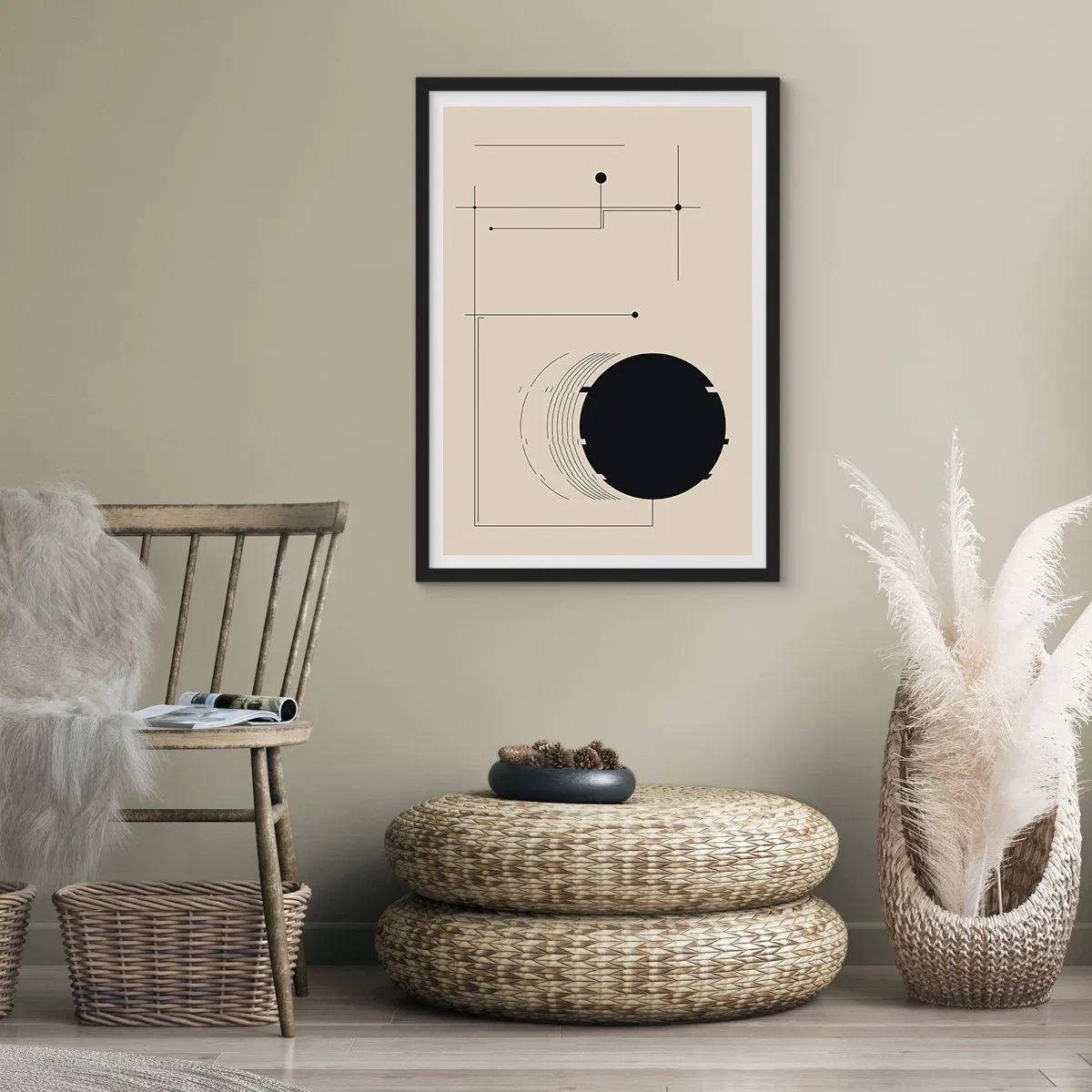 Affiche dans un cadre noir - Poster - Une composition flexible et dynamique - 70x100 cm