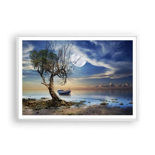 Affiche dans un cadre blanc - Poster - Est-ce la fin ou le début ? - 100x70 cm