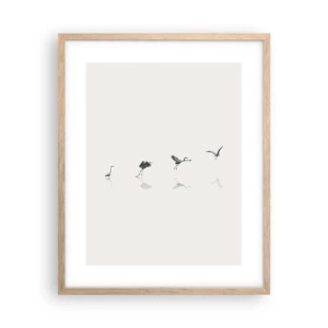 Affiche dans un chêne clair - Poster - Quatre étapes simples - 40x50 cm