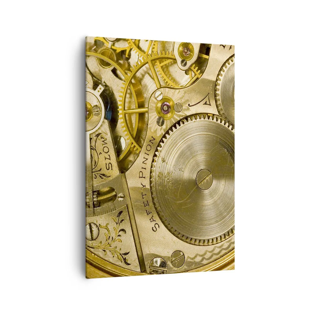 Impression sur toile - Image sur toile - Mécanisme de montre avec engrenages et détails visibles - 70x100cm - Marcher avec son temps - Décoration murale moderne pour le salon et la chambre ARTTOR
