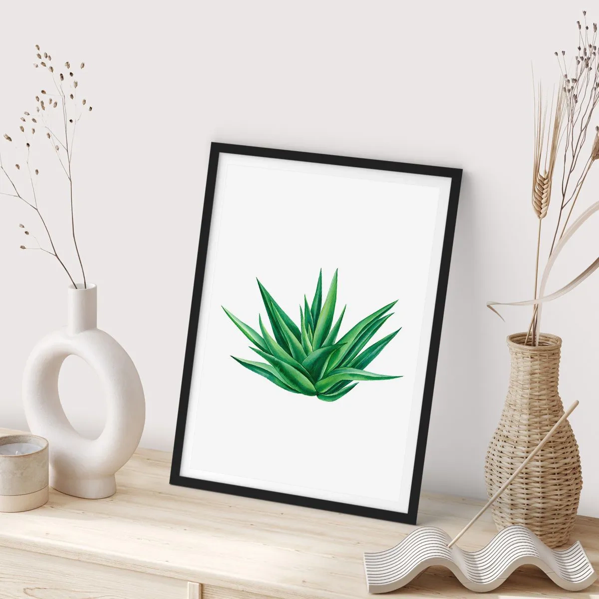 Affiche dans un cadre noir - Poster - Vert – force – vie - 70x100 cm