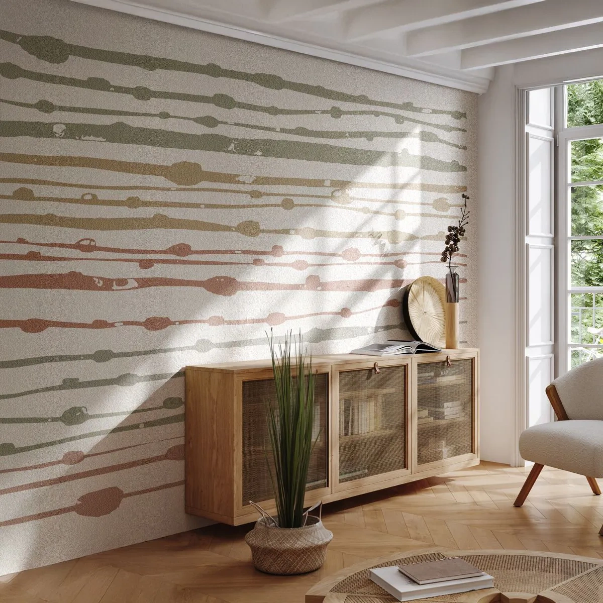 Papier Peint Photo Standard Eco - Notation musicale des couleurs - Minimalisme, Pastel, Morceau - 450x315 cm