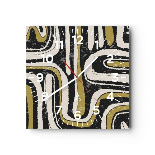 Horloge murale - Pendule murale - Composition : routes et ruelles - 30x30 cm