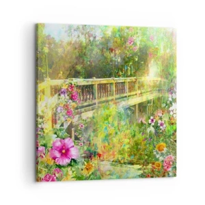Impression sur toile - Image sur toile - Le soupire d'un pont de printemps - 60x60 cm
